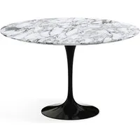 knoll international table de salle à manger saarinen - noir - marbre arabescato-satiné/mat - ø 120 cm