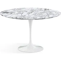 knoll international table de salle à manger saarinen - blanc - marbre arabescato-satiné/mat - ø 120 cm