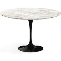 knoll international table de salle à manger saarinen - noir - marbre calacatta-très brillant - ø 120 cm