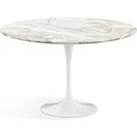 knoll international table de salle à manger saarinen - blanc - marbre calacatta-très brillant - ø 120 cm