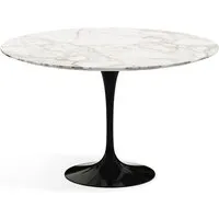 knoll international table de salle à manger saarinen - noir - marbre calacatta-satiné/mat - ø 120 cm