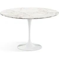 knoll international table de salle à manger saarinen - blanc - marbre calacatta-satiné/mat - ø 120 cm