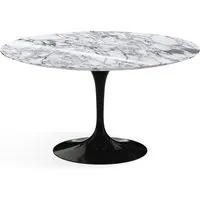 knoll international table de salle à manger saarinen - noir - marbre arabescato-très brillant - ø 137 cm