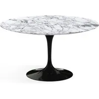 knoll international table de salle à manger saarinen - noir - marbre arabescato-satiné/mat - ø 137 cm