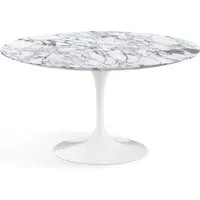knoll international table de salle à manger saarinen - blanc - marbre arabescato-satiné/mat - ø 137 cm