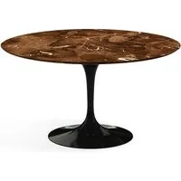 knoll international table de salle à manger saarinen - noir - marbre brown emperador-satiné/mat - ø 137 cm