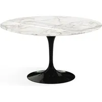 knoll international table de salle à manger saarinen - noir - marbre calacatta-très brillant - ø 137 cm