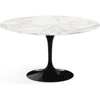 knoll international table de salle à manger saarinen - noir - marbre calacatta-satiné/mat - ø 137 cm