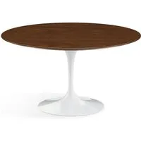 knoll international table de salle à manger saarinen - blanc - placage de noyer - ø 137 cm