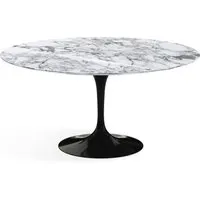 knoll international table de salle à manger saarinen - noir - marbre arabescato-très brillant - ø 152 cm
