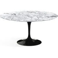 knoll international table de salle à manger saarinen - noir - marbre arabescato-satiné/mat - ø 152 cm