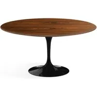 knoll international table de salle à manger saarinen - noir - placage de palissandre santos - ø 152 cm