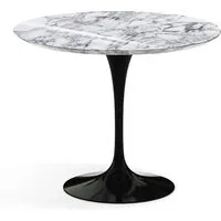 knoll international table de salle à manger saarinen - noir - marbre arabescato-très brillant - ø 91 cm