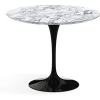 knoll international table de salle à manger saarinen - noir - marbre arabescato-satiné/mat - ø 91 cm