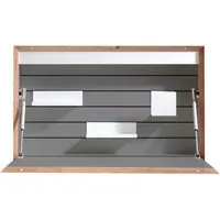 müller möbelwerkstätten secrétaire flatbox - cpl carbone avec bord en contreplaqué de bouleau - paquet technique 1 : led + prises électriques