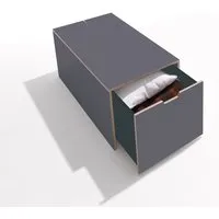 müller möbelwerkstätten coffre à literie 16  classique & confort - cpl carbone avec bord en contreplaqué de bouleau - sans roulette - 93 cm