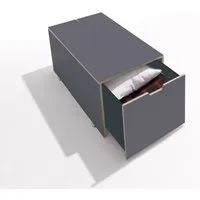 müller möbelwerkstätten coffre à literie 16  classique & confort - cpl carbone avec bord en contreplaqué de bouleau - avec roulettes - 93 cm