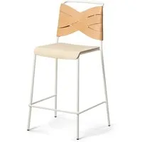 design house stockholm chaise de bar torso  - cuir - frêne/ blanc