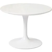 knoll international table basse d'extérieur saarinen - ronde - blanc - ø 51 cm