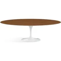knoll international table de salle à manger saarinen - oval - blanc - placage de noyer - oval 244 x 137 cm