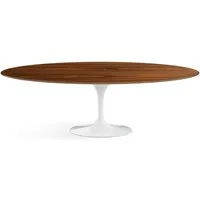 knoll international table de salle à manger saarinen - oval - blanc - placage de palissandre santos - oval 244 x 137 cm