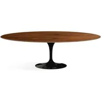 knoll international table de salle à manger saarinen - oval - noir - placage de palissandre santos - oval 244 x 137 cm
