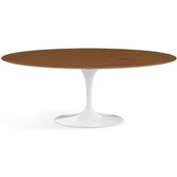 knoll international table de salle à manger saarinen - oval - blanc - placage de noyer - oval 198 x 121 cm