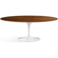 knoll international table de salle à manger saarinen - oval - blanc - placage de palissandre santos - oval 198 x 121 cm
