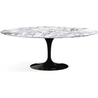 knoll international table de salle à manger saarinen - oval - noir - marbre arabescato-satiné/mat - oval 198 x 121 cm