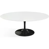 knoll international table basse saarinen - oval - noir - stratifié blanc