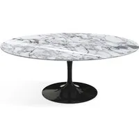 knoll international table basse saarinen - oval - noir - marbre arabescato-très brillant