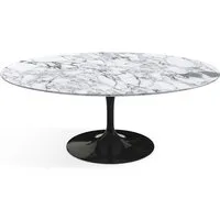 knoll international table basse saarinen - oval - noir - marbre arabescato-satiné/mat