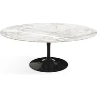knoll international table basse saarinen - oval - noir - marbre calacatta-très brillant