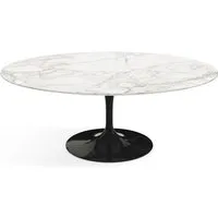 knoll international table basse saarinen - oval - noir - marbre calacatta-satiné/mat