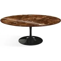 knoll international table basse saarinen - oval - noir - marbre brown emperador-très brillant