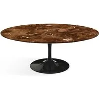 knoll international table basse saarinen - oval - noir - marbre brown emperador-satiné/mat
