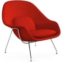 knoll international fauteuil saarinen womb  - cato - rouge - chrome - standard - standard - medium (l/l/p 89x79x79 cm)