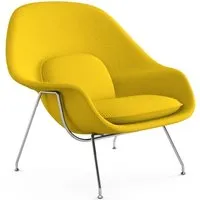 knoll international fauteuil saarinen womb  - cato - jaune - chrome - standard - standard - medium (l/l/p 89x79x79 cm)