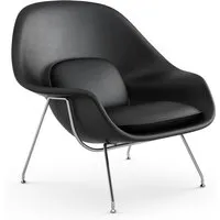 knoll international fauteuil saarinen womb  - volo black - noir - chrome - relax - remplissage fibre de polyester - standard (l/l/p 106x92x94 cm)