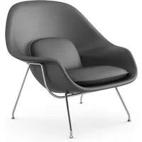 knoll international fauteuil saarinen womb  - volo cadet - gris foncé - chrome - relax - remplissage fibre de polyester - standard (l/l/p 106x92x94 cm)