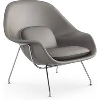 knoll international fauteuil saarinen womb  - volo flint - gris - chrome - relax - remplissage fibre de polyester - standard (l/l/p 106x92x94 cm)