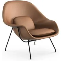 knoll international fauteuil saarinen womb  - volo tan- marron - noir - relax - remplissage fibre de polyester - standard (l/l/p 106x92x94 cm)