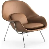 knoll international fauteuil saarinen womb  - volo tan- marron - chrome - relax - remplissage fibre de polyester - standard (l/l/p 106x92x94 cm)