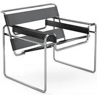 knoll international fauteuil lounge breuer original wassily  - cuir de vachette noir