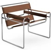 knoll international fauteuil lounge breuer original wassily  - cuir de vachette marron