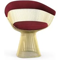 knoll international chaise avec accoudoirs platner side - circa rouge bordeaux - revêtement en or 18 carats
