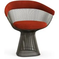 knoll international chaise avec accoudoirs platner side - circa - rouge - peinture bronze métallisé