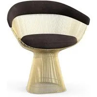 knoll international chaise avec accoudoirs platner side - circa - marron - revêtement en or 18 carats