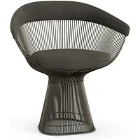 knoll international chaise avec accoudoirs platner side - circa - gris foncé - peinture bronze métallisé