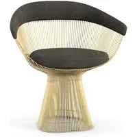 knoll international chaise avec accoudoirs platner side - circa - gris foncé - revêtement en or 18 carats